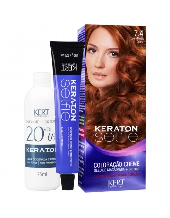 COLORAÇÃO CREME KERATON SELFIE 7.4 LOURO MÉDIO COBRE 4727