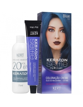 COLORAÇÃO CREME KERATON SELFIE MY CRUSH AZUL/BLUE 4801