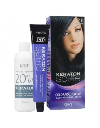 COLORAÇÃO CREME KERATON SELFIE 2.0 PRETO AZULADO 4701