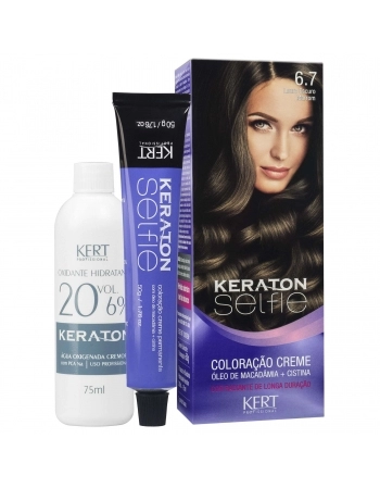 COLORAÇÃO CREME KERATON SELFIE 6.7 LOURO ESCURO MARROM 4723