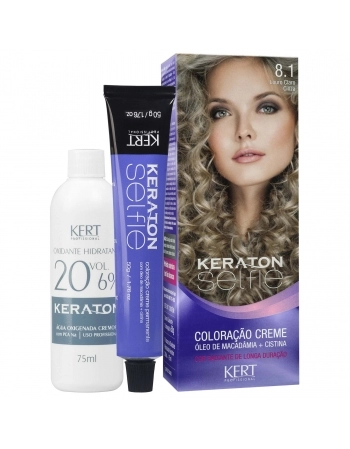 COLORAÇÃO CREME KERATON SELFIE 8.1 LOURO CLARO CINZA 4713