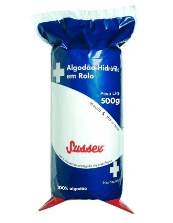 ALGODÃO SUSSEX ROLO HOSPITALAR 500G