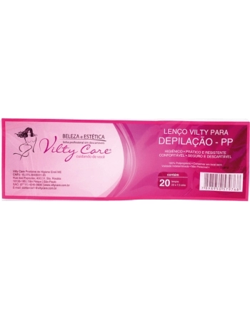 LENÇO PARA DEPILAÇÃO PP VILTY 23X7,2CM - 20UN