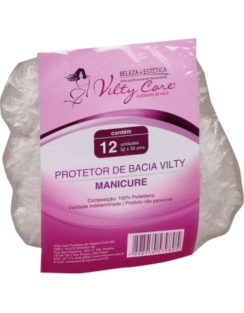 PROTETOR DE BACIA MANICURE VILTY 26X30CM - 12UN