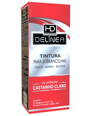 TINTURA PARA SOBRANCELHA CASTANHO CLARO DELINEA 15G 61011