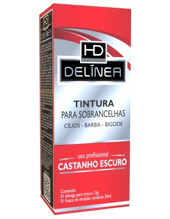 TINTURA PARA SOBRANCELHA CASTANHO ESCURO DELINEA 15G 61013