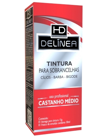 TINTURA PARA SOBRANCELHA CASTANHO MÉDIO DELINEA 15G 61012