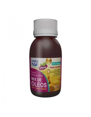 MIX DE ÓLEOS COCO + OLIVA + GIRASSOL NATUHAIR 60ML