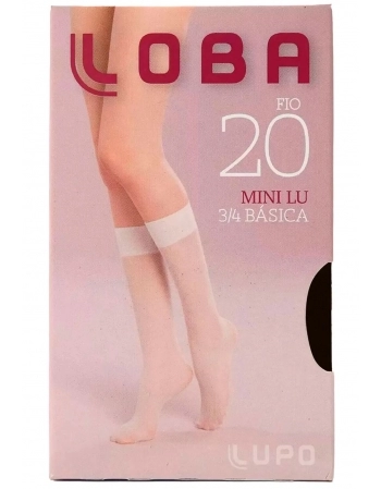 MEIA 3/4 ADULTO FIO 20 MINI LU LOBA NATURAL TAMANHO ÚNICO