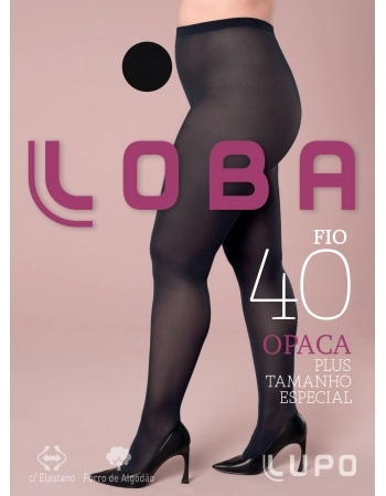 MEIA CALÇA ADULTO FIO 40 OPACA LOBA PRETA TAM XG