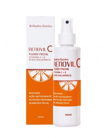 RENOVIL C FLUÍDO FACIAL CONCENTRADO DE VITAMINA C + VITAMINA E + ÁCIDO HIALURÔNICO ABELHA RAINHA 140ML