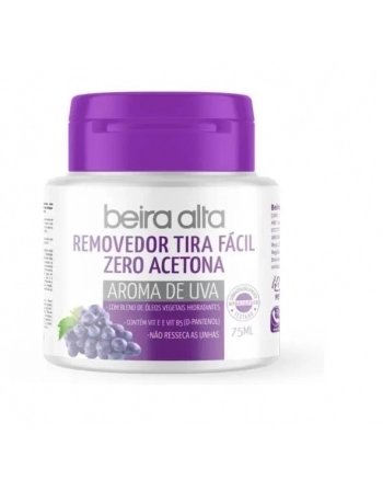 REMOVEDOR DE ESMALTES ZERO ACETONA UVA TIRA FÁCIL BEIRA ALTA 75ML