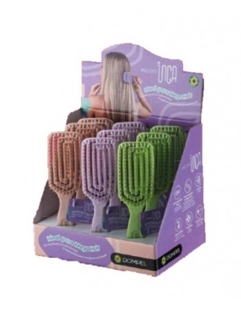 ESCOVA INCA MEGA HAIR SORTIDAS 4019 DOMPEL DISPLAY C/ 9 UN