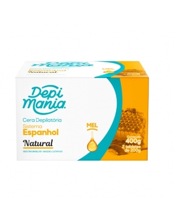 CERA DEPILATÓRIA NATURAL COM MEL DEPIMANIA 400G