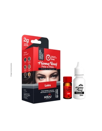 KIT HENNA SOBRANCELHAS LOIRO 2G + FIXADOR 10ML NIRAJ