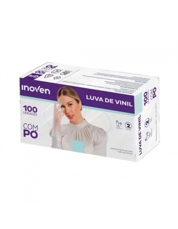 LUVA VINIL COM PÓ INOVEN P - 100 UN