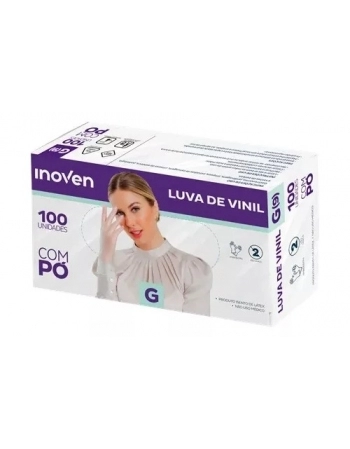 LUVA VINIL COM PÓ INOVEN G - 100 UN