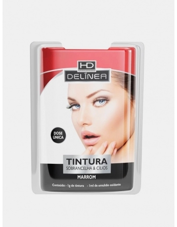 TINTURA PARA SOBRANCELHA MARROM DOSE ÚNICA DELINEA 1G 61055