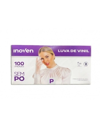 LUVA VINIL SEM PO INOVEN P - 100 UN