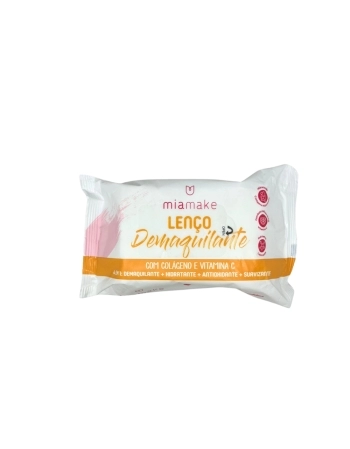 LENÇO DEMAQUILANTE COLÁGENO + VITAMINA C MIA MAKE