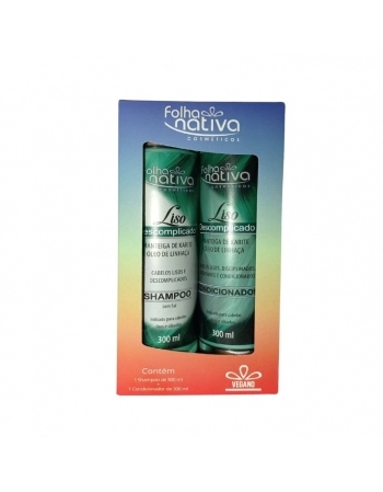 KIT SHAMPOO + CONDICIONADOR LISO DESCOMPLICADO FOLHA NATIVA 600ML