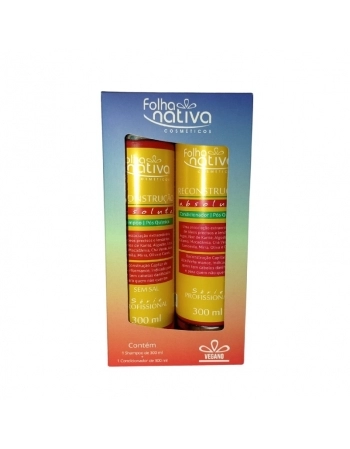 KIT SHAMPOO + CONDICIONADOR RECONSTRUÇÃO ABSOLUTA FOLHA NATIVA 600ML