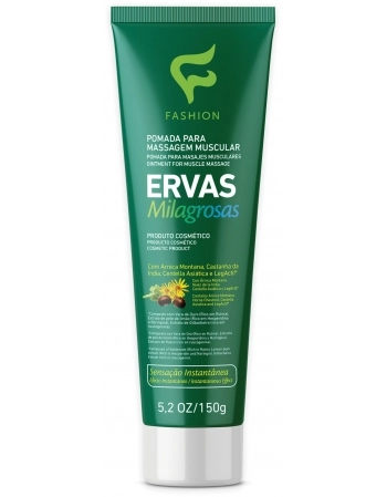 POMADA MASSAGEM MUSCULAR ERVAS MILAGROSAS FASHION 150G