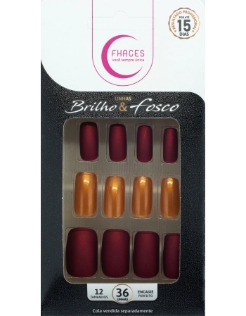 UNHAS FHACES BRILHO E FOSCO VINHO DOURADO U4035 - 36 UN