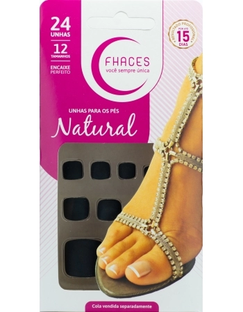 UNHAS FHACES NATURAL PARA PÉS BLACK FOSCO UP1410 - 24UN