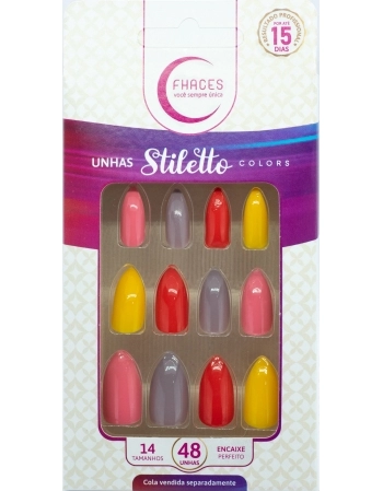 UNHAS FHACES STILETTO MULTI COLORS SAORI U4060 - 48UN